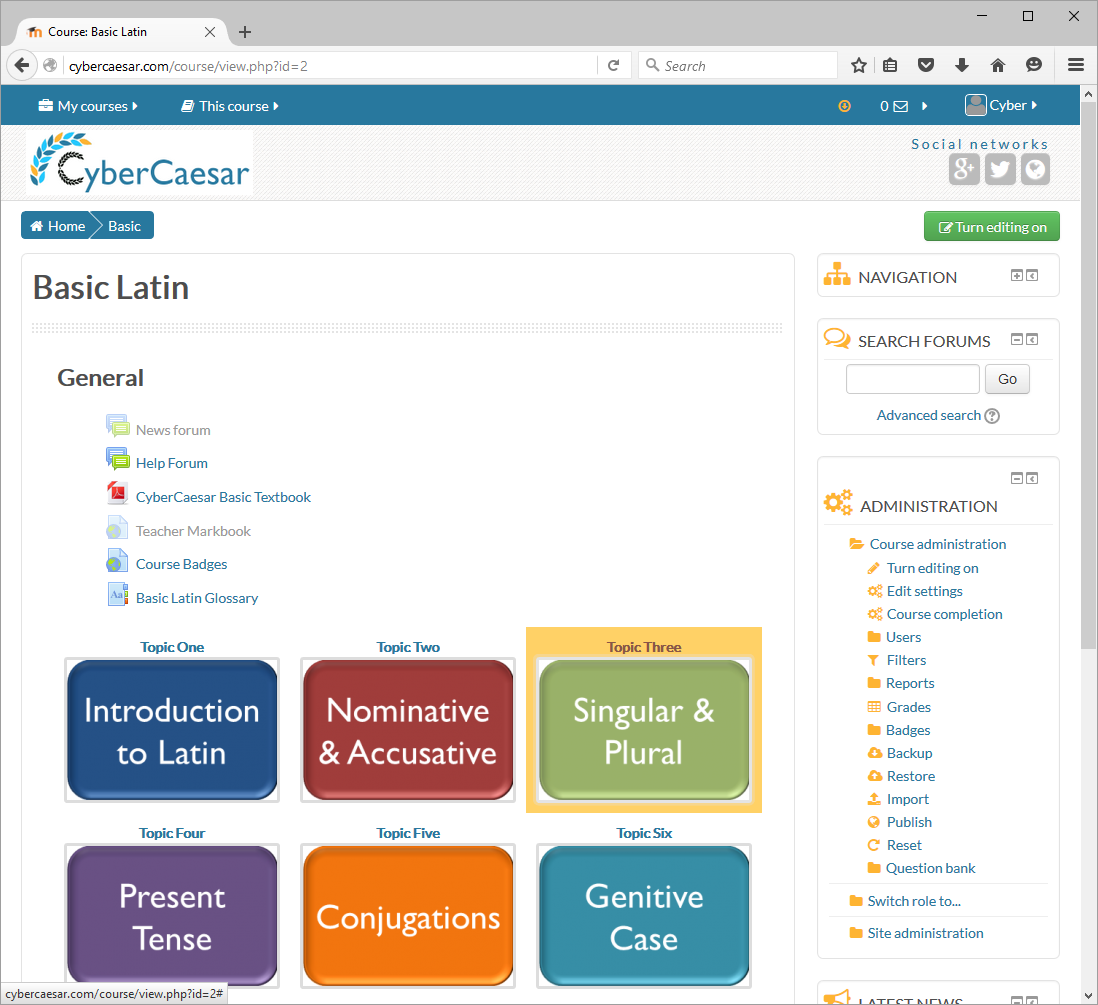 Accessing the course