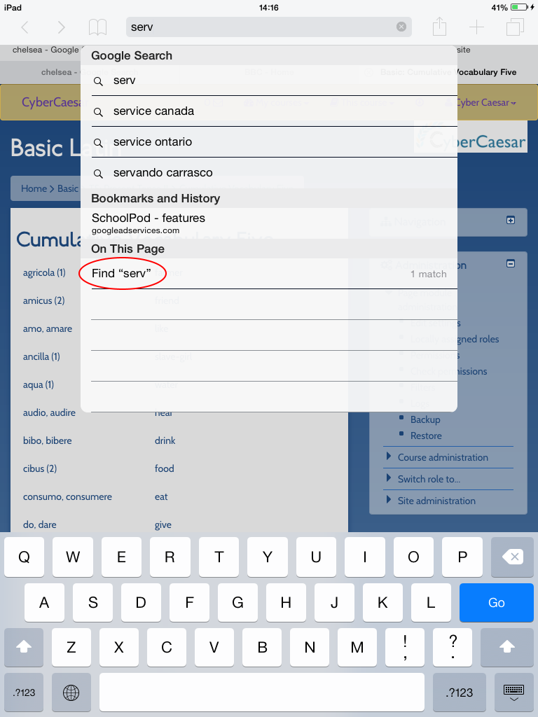 safari search