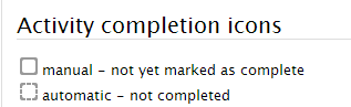 activity completion empty